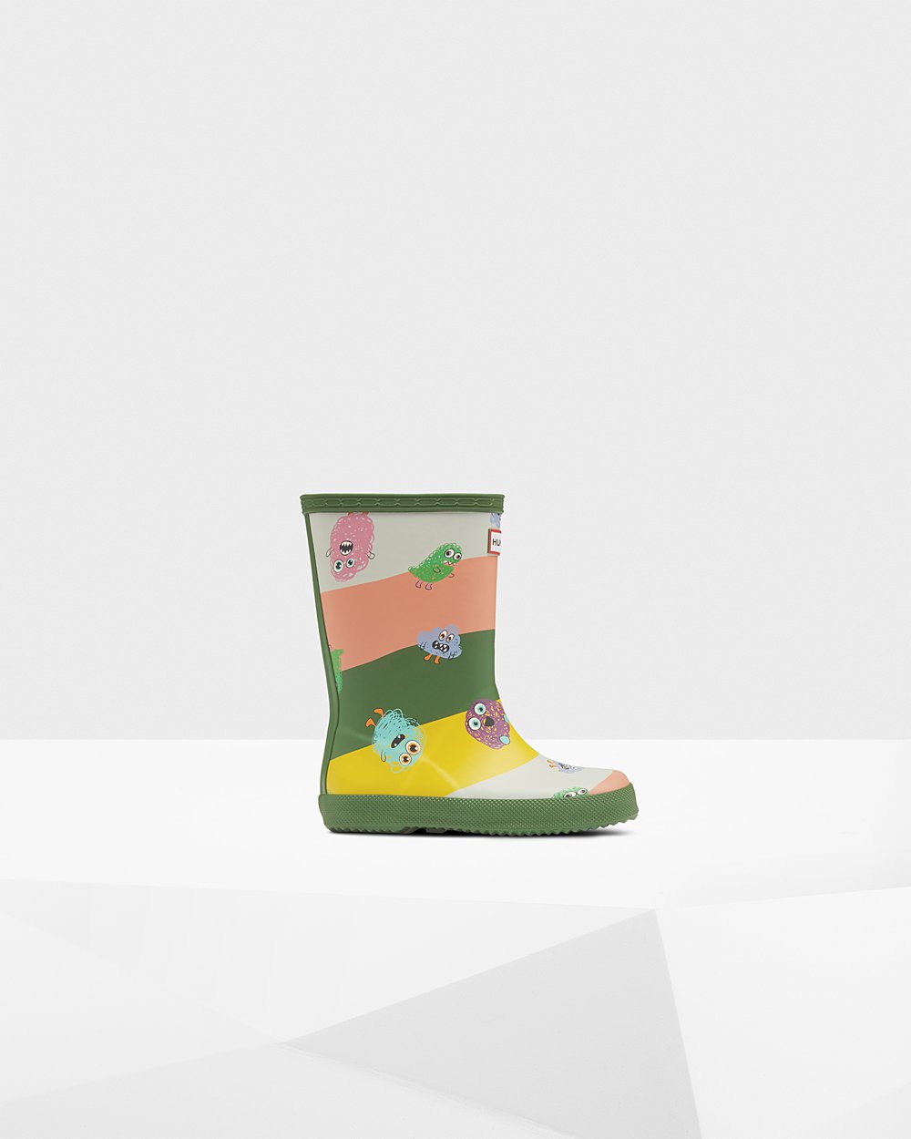 Hunter Niños Original First Classic Scribble Print - Botas de Lluvia Verde - 437-WZLXJF